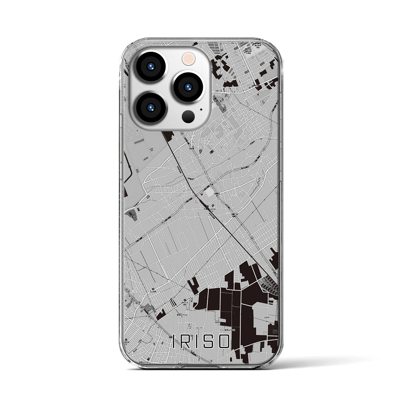 【入曽(埼玉県)】地図柄iPhoneケース(クリアタイプ)