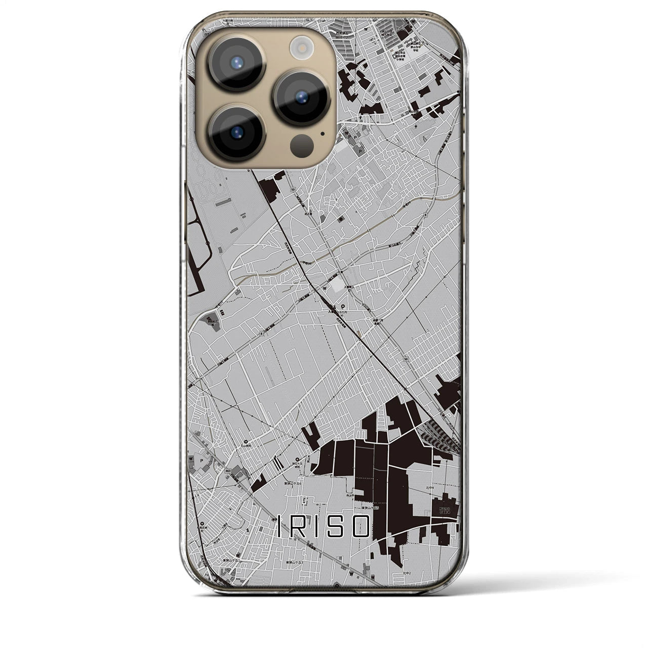 【入曽(埼玉県)】地図柄iPhoneケース(クリアタイプ)