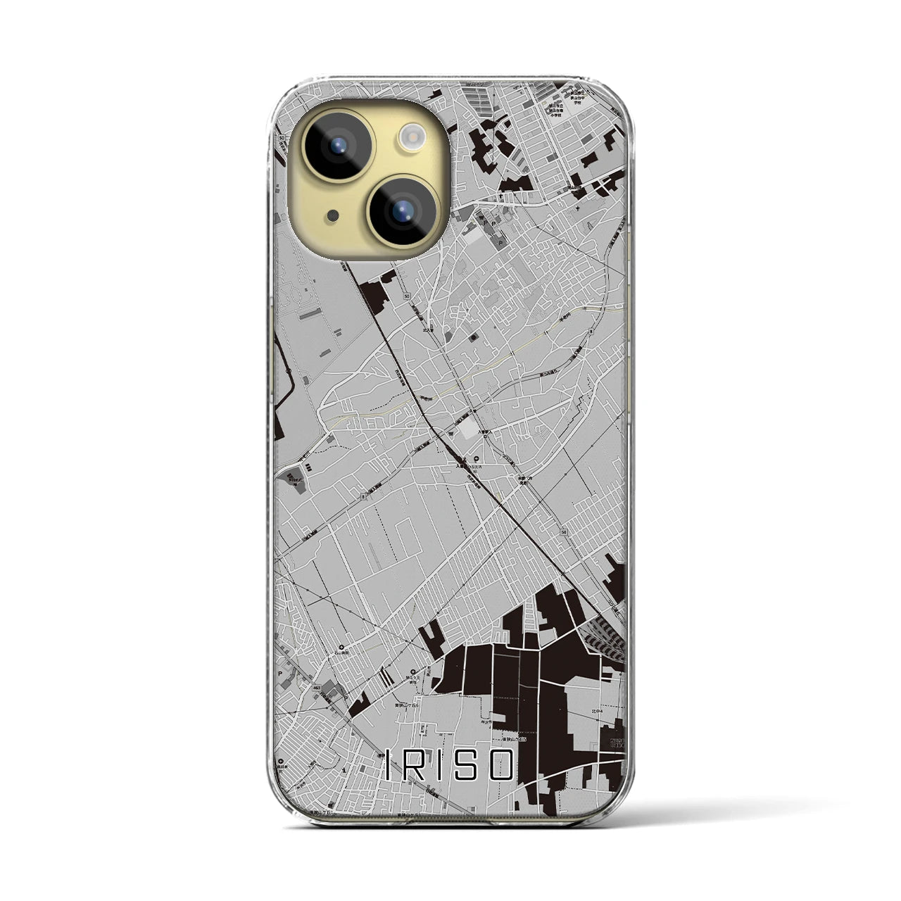 【入曽(埼玉県)】地図柄iPhoneケース(クリアタイプ)