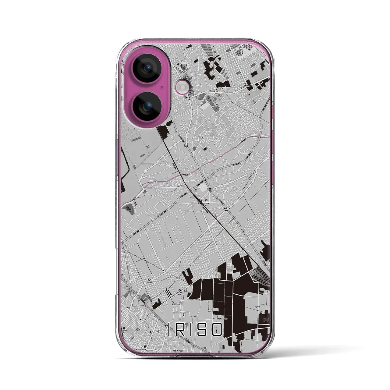 【入曽(埼玉県)】地図柄iPhoneケース(クリアタイプ)