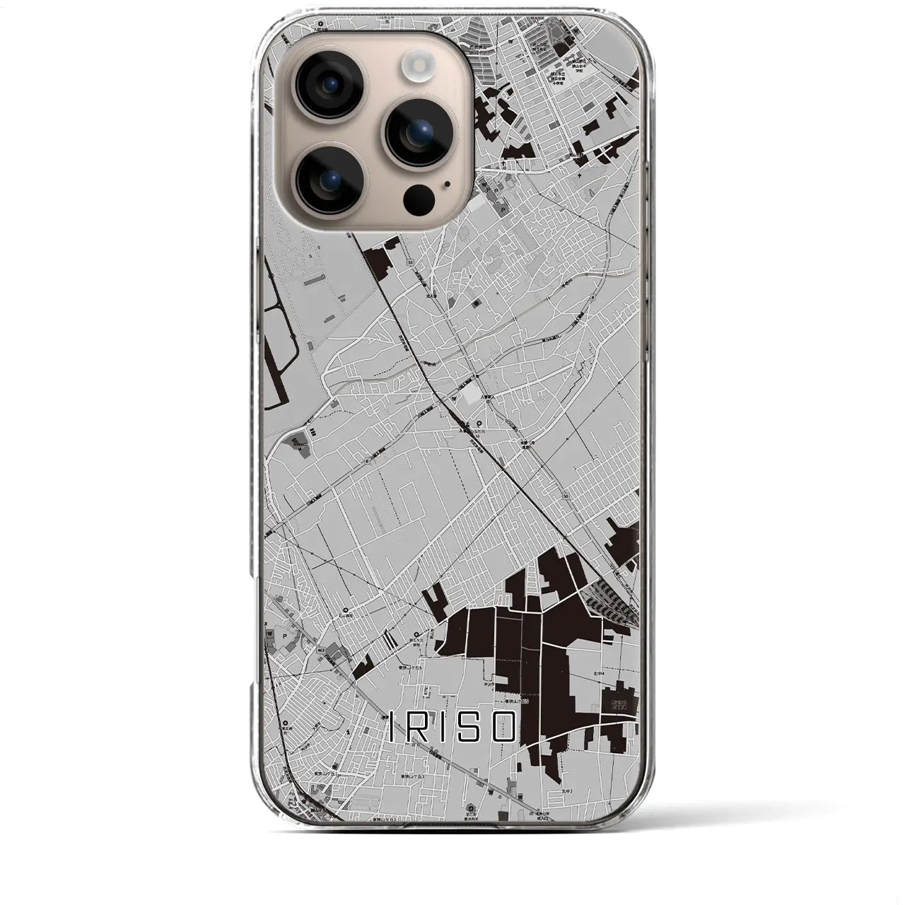 【入曽(埼玉県)】地図柄iPhoneケース(クリアタイプ)