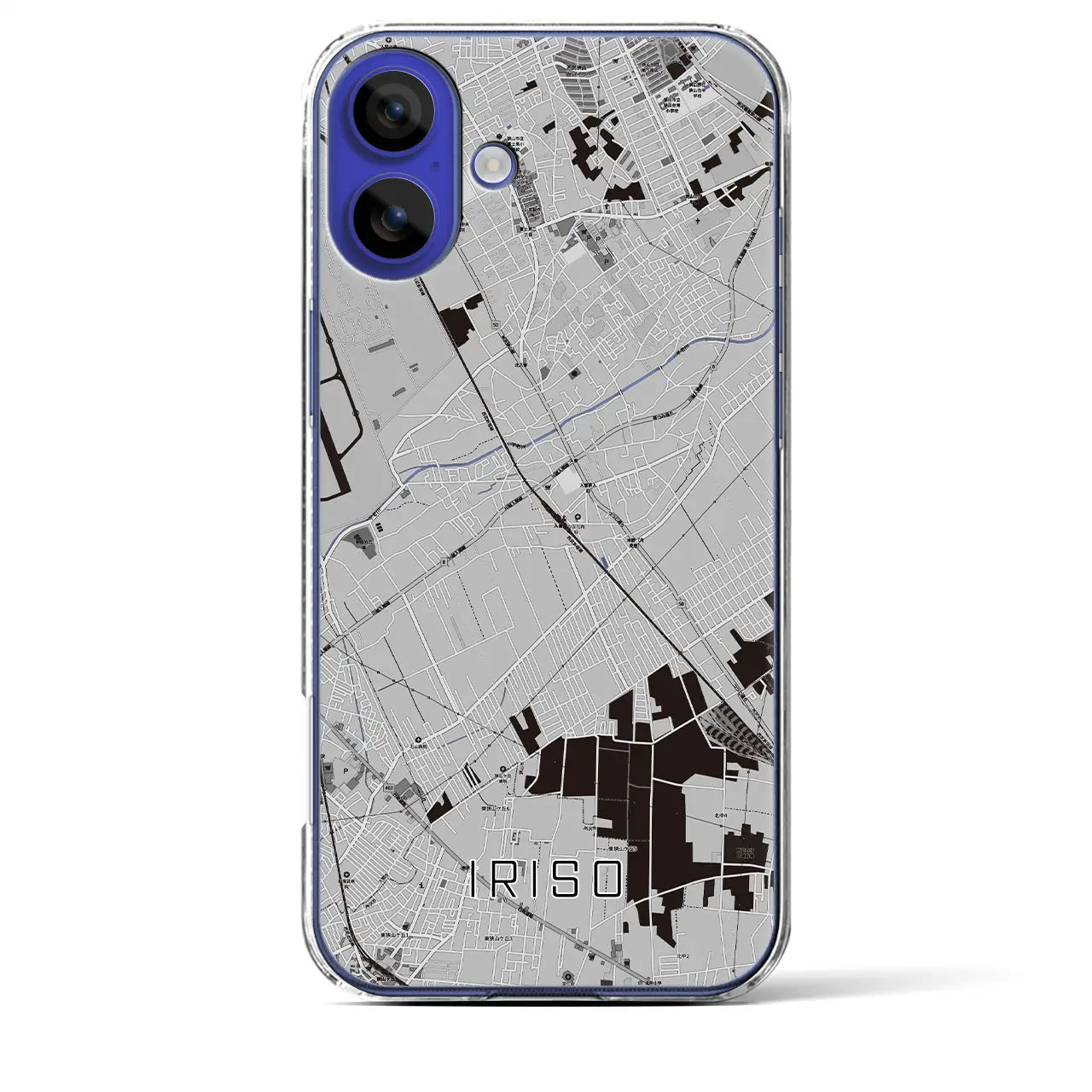 【入曽(埼玉県)】地図柄iPhoneケース(クリアタイプ)