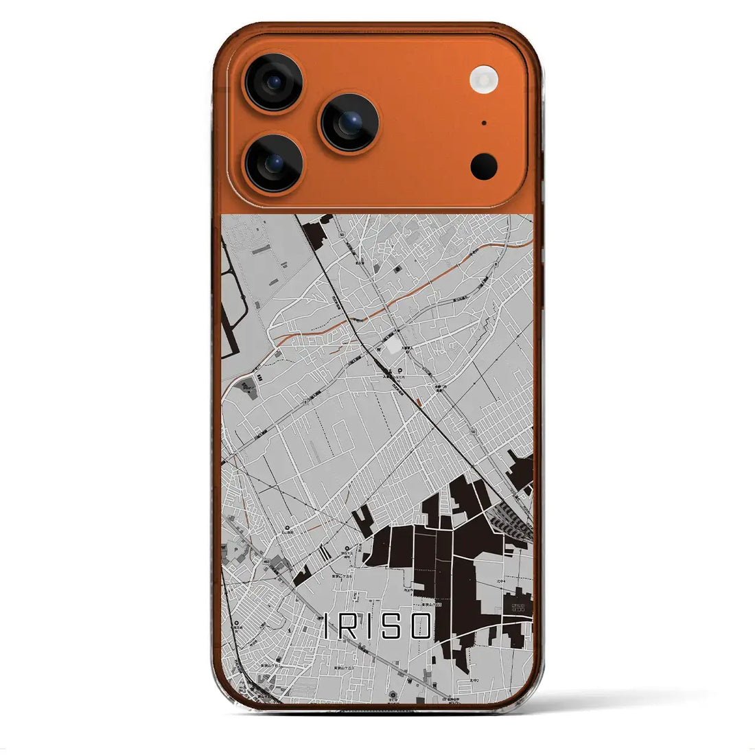 【入曽(埼玉県)】地図柄iPhoneケース(クリアタイプ)