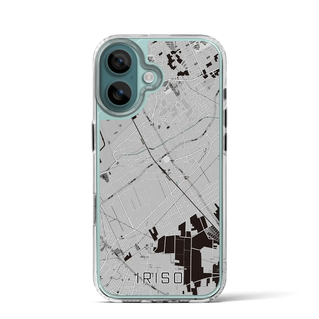 【入曽(埼玉県)】地図柄iPhoneケース(MagSafeタイプ)モノトーン・iPhone 16 Pro 用