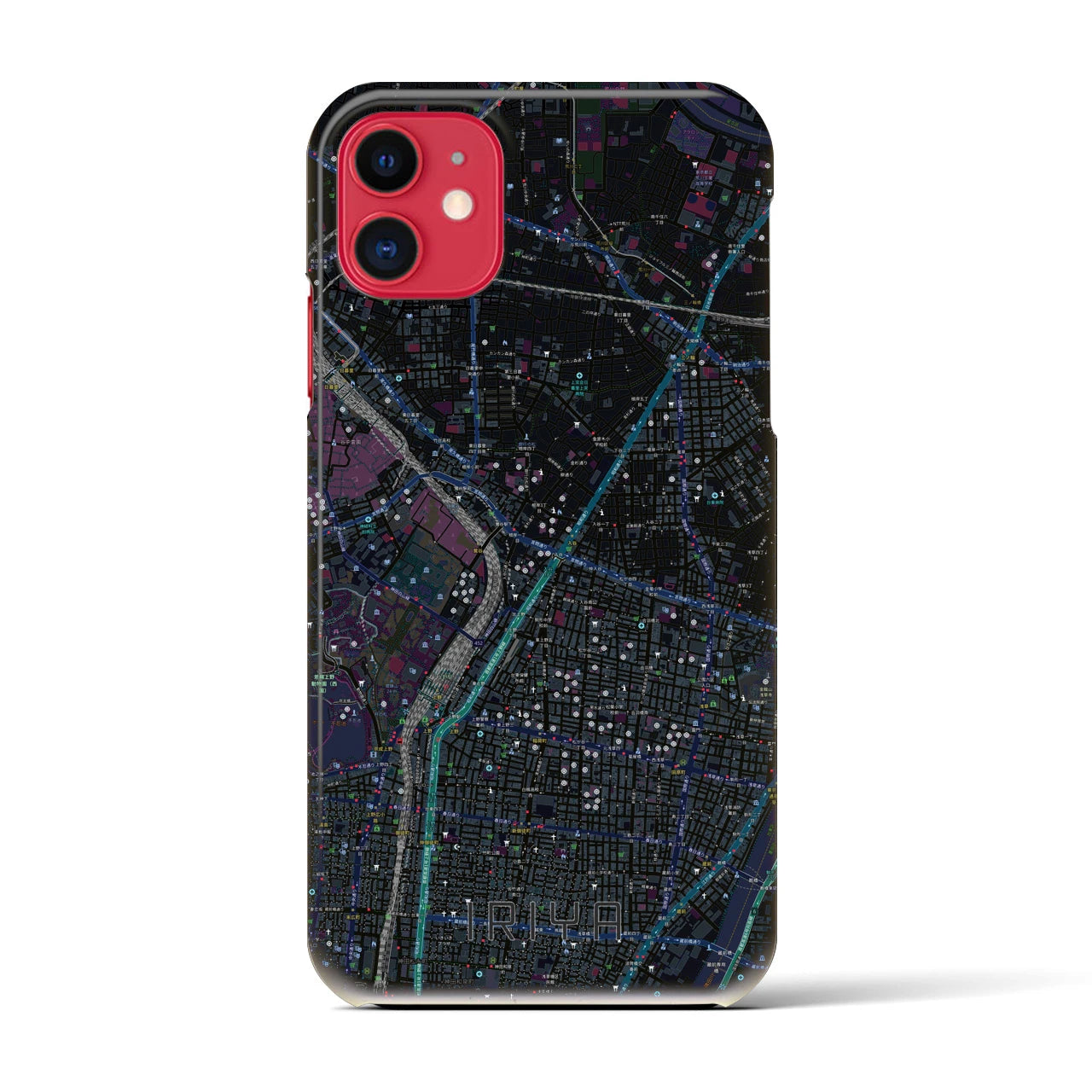 【入谷(東京都)】地図柄iPhoneケース(バックカバータイプ)