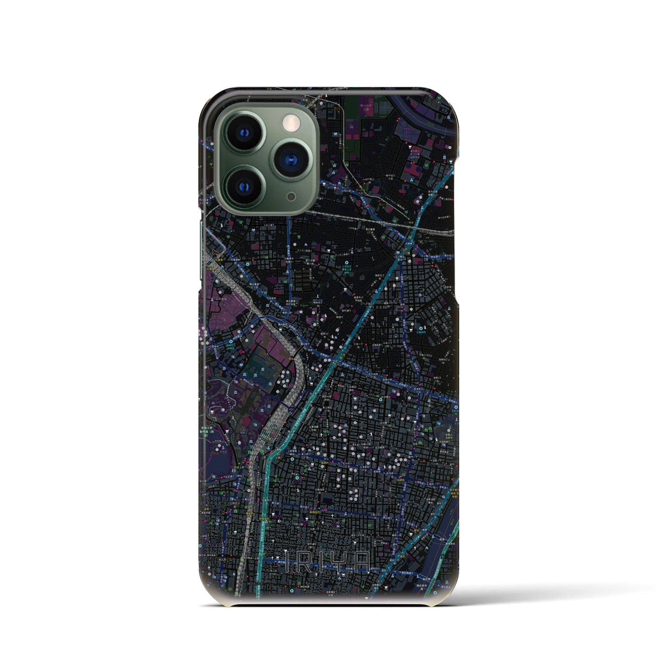 【入谷(東京都)】地図柄iPhoneケース(バックカバータイプ)