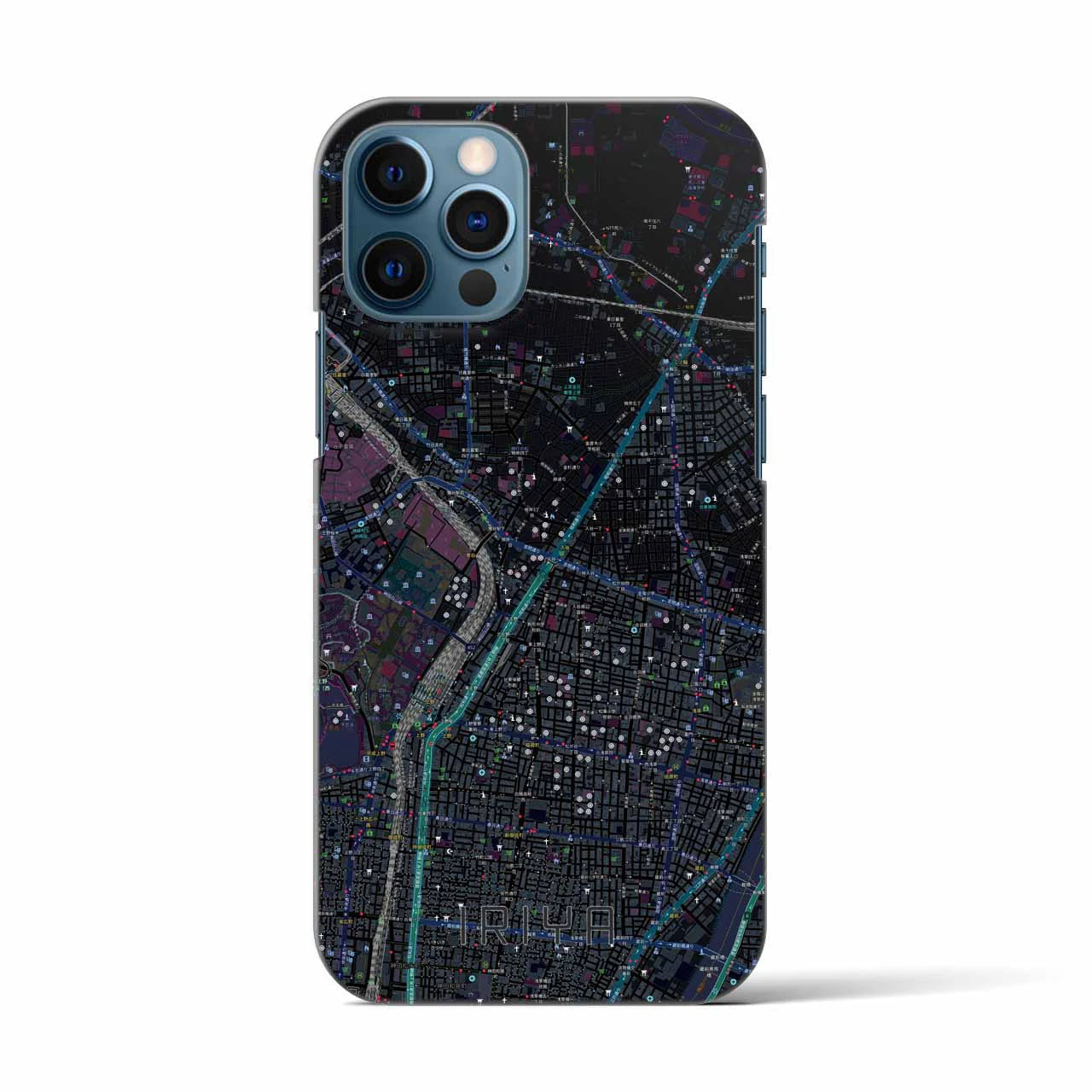 【入谷(東京都)】地図柄iPhoneケース(バックカバータイプ)