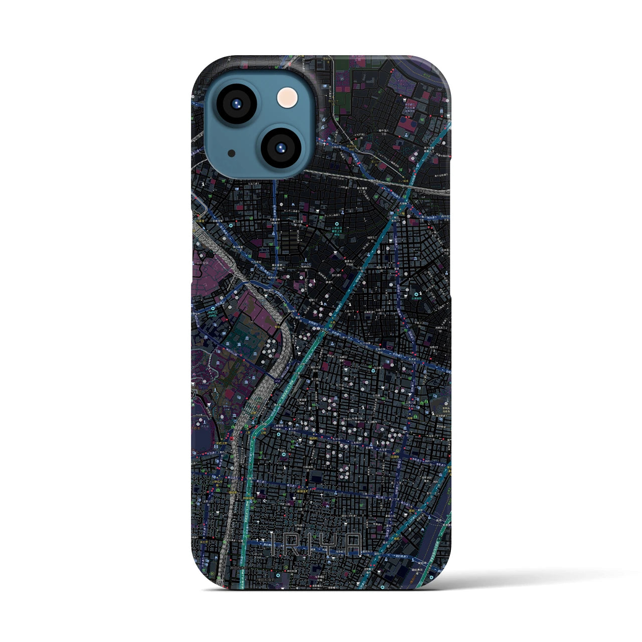 【入谷(東京都)】地図柄iPhoneケース(バックカバータイプ)