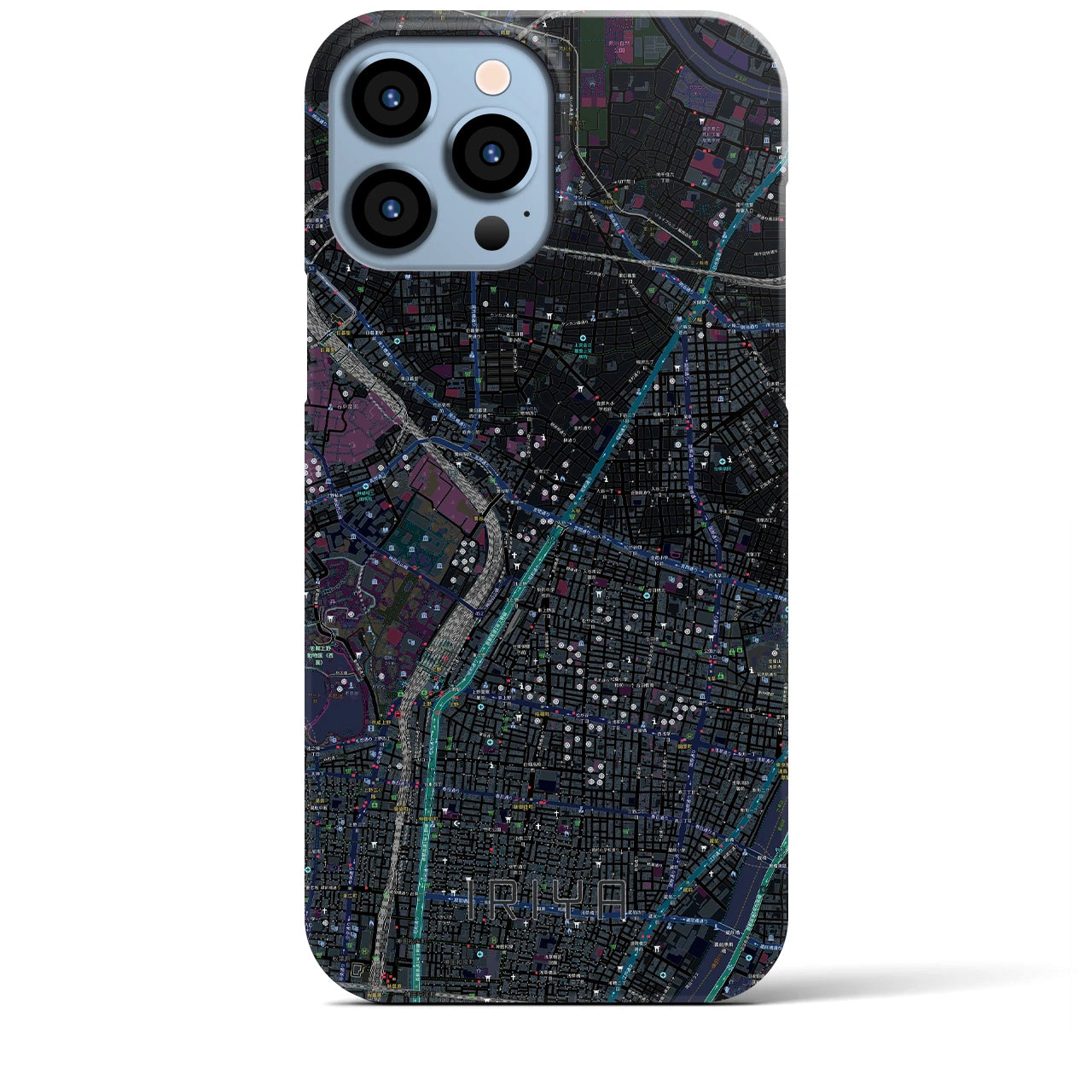 【入谷(東京都)】地図柄iPhoneケース(バックカバータイプ)