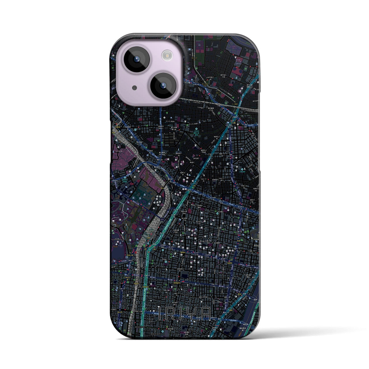 【入谷(東京都)】地図柄iPhoneケース(バックカバータイプ)