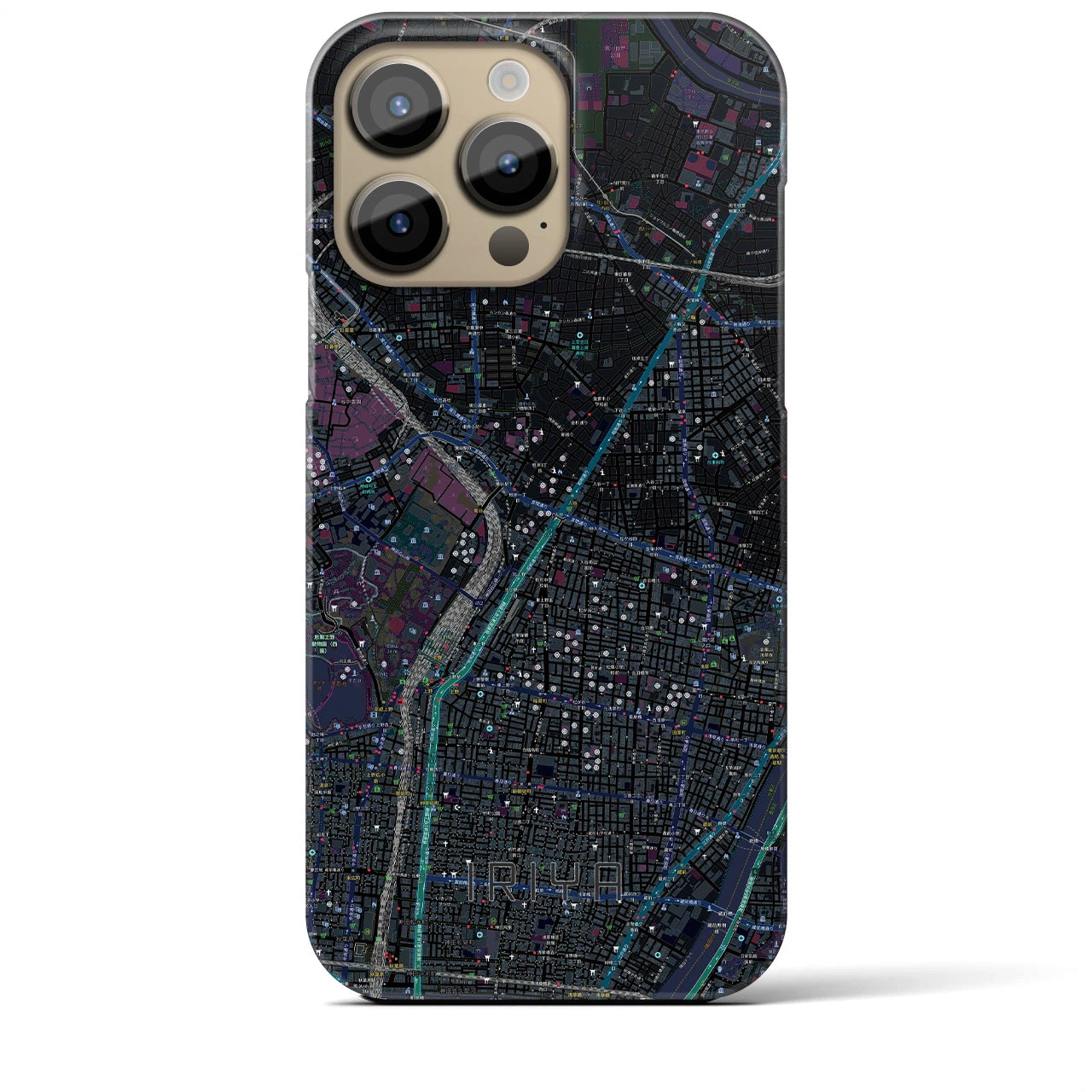 【入谷(東京都)】地図柄iPhoneケース(バックカバータイプ)