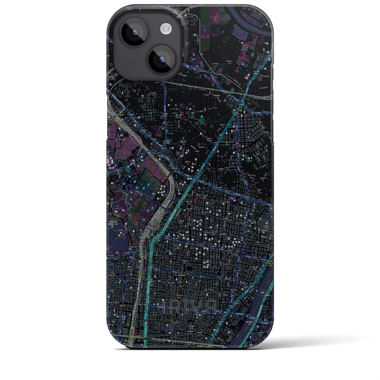 【入谷(東京都)】地図柄iPhoneケース(バックカバータイプ)