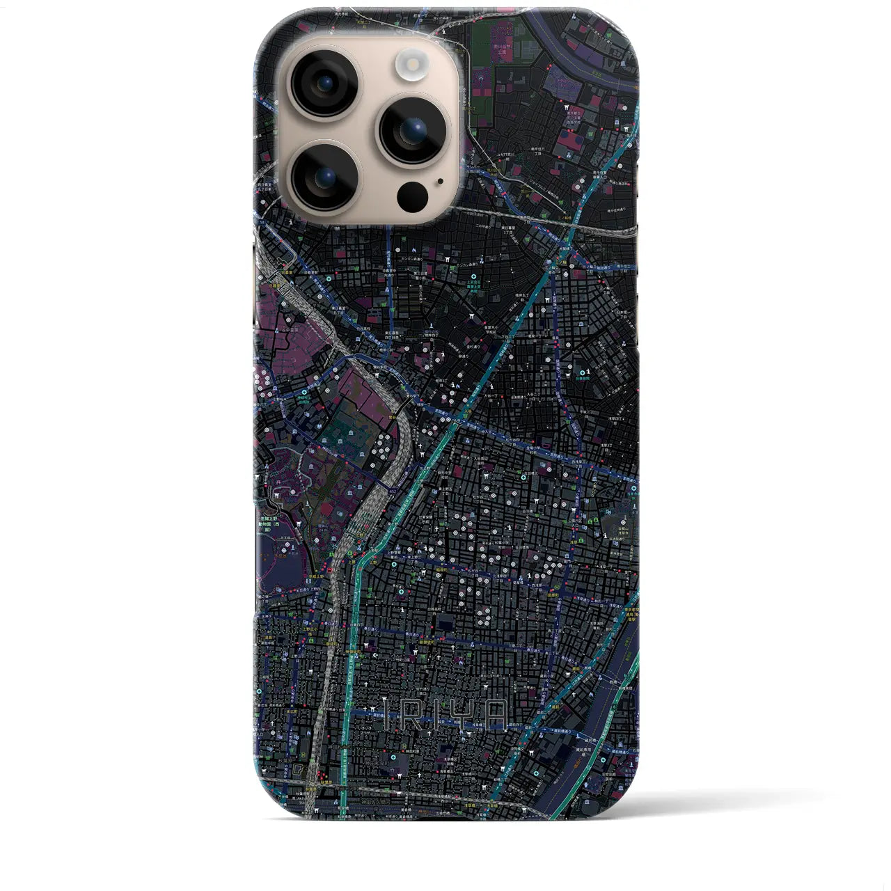 【入谷(東京都)】地図柄iPhoneケース(バックカバータイプ)