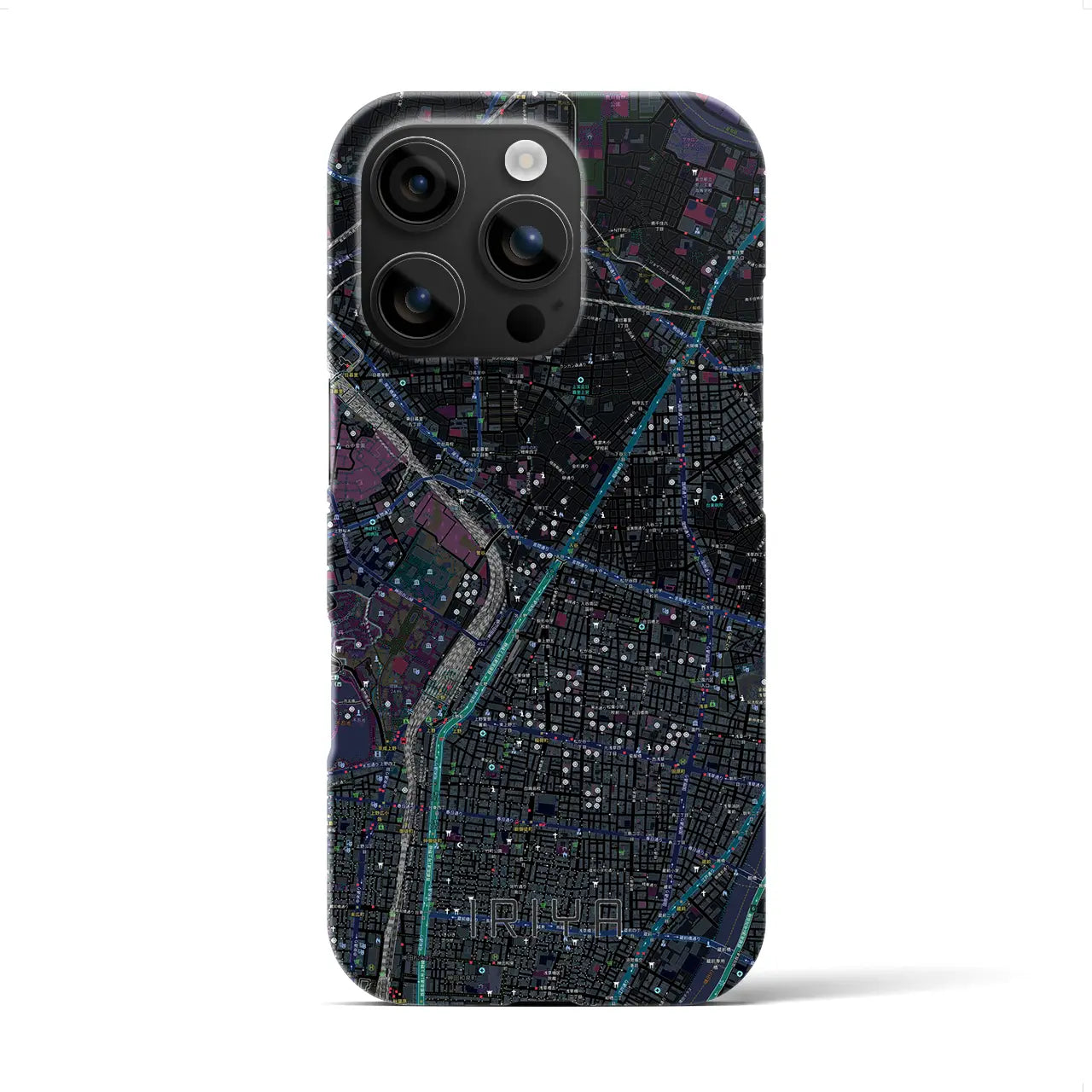 【入谷(東京都)】地図柄iPhoneケース(バックカバータイプ)