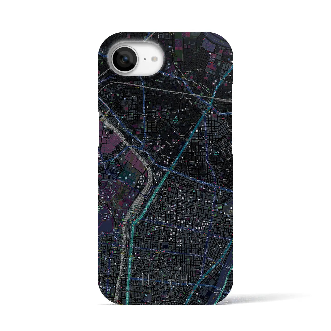 【入谷(東京都)】地図柄iPhoneケース(バックカバータイプ)