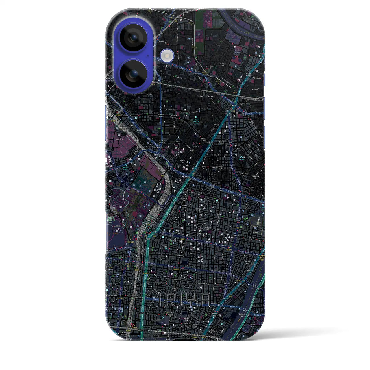 【入谷(東京都)】地図柄iPhoneケース(バックカバータイプ)