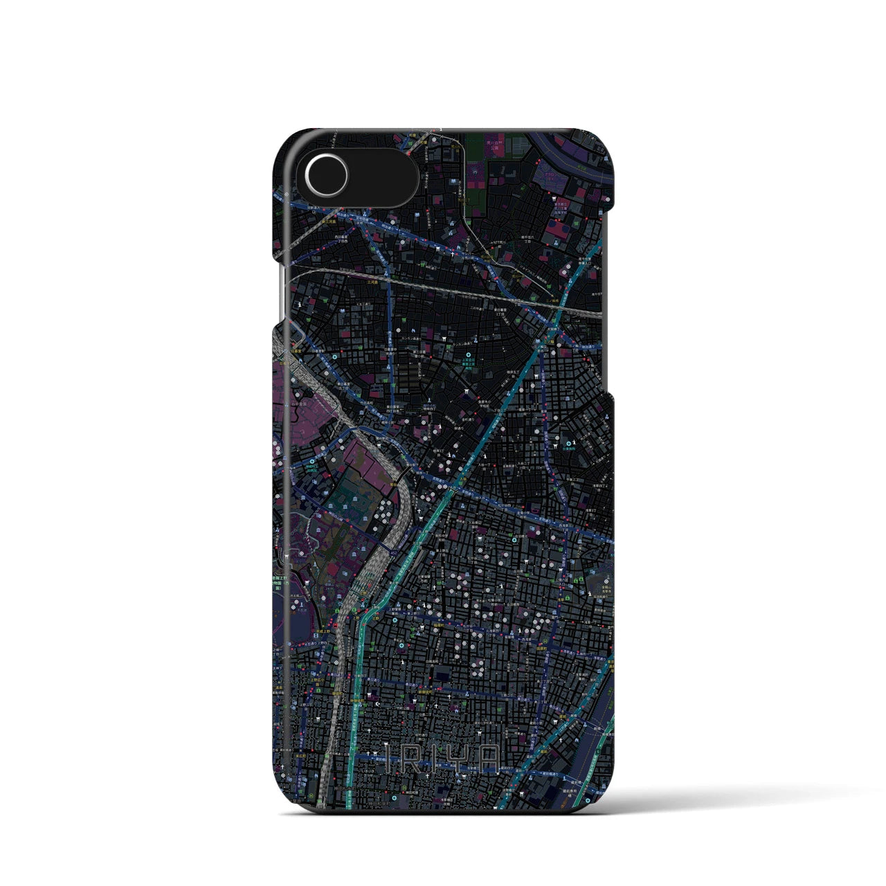 【入谷(東京都)】地図柄iPhoneケース(バックカバータイプ)