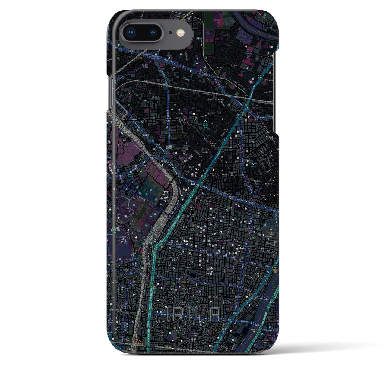 【入谷(東京都)】地図柄iPhoneケース(バックカバータイプ)