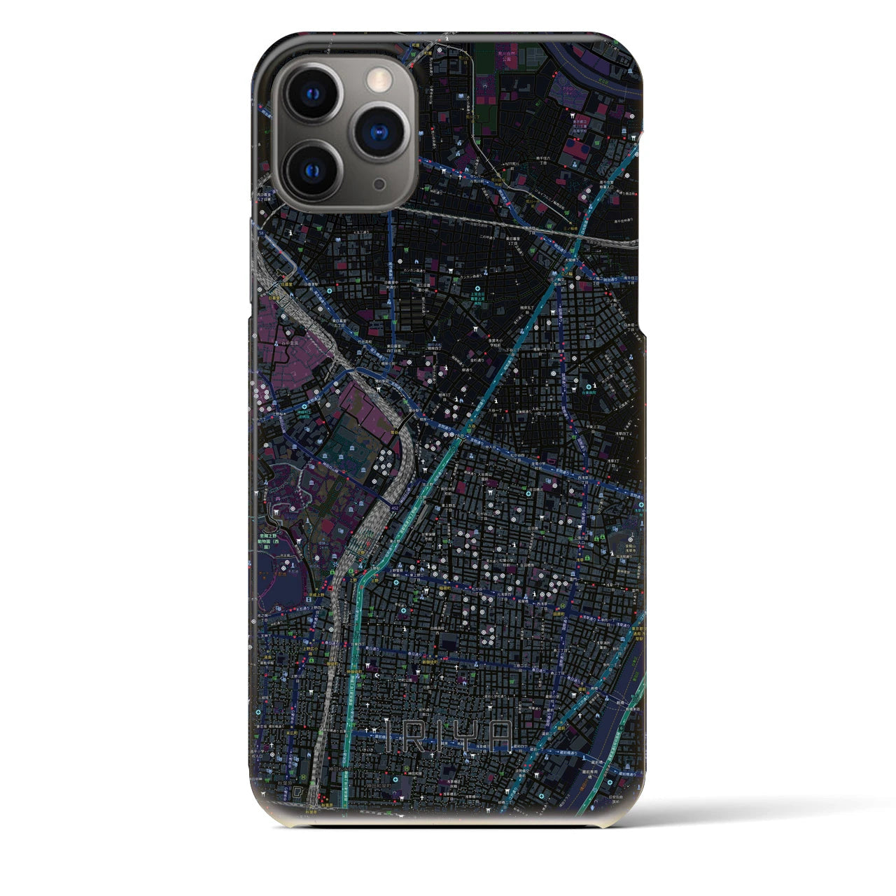 【入谷(東京都)】地図柄iPhoneケース(バックカバータイプ)