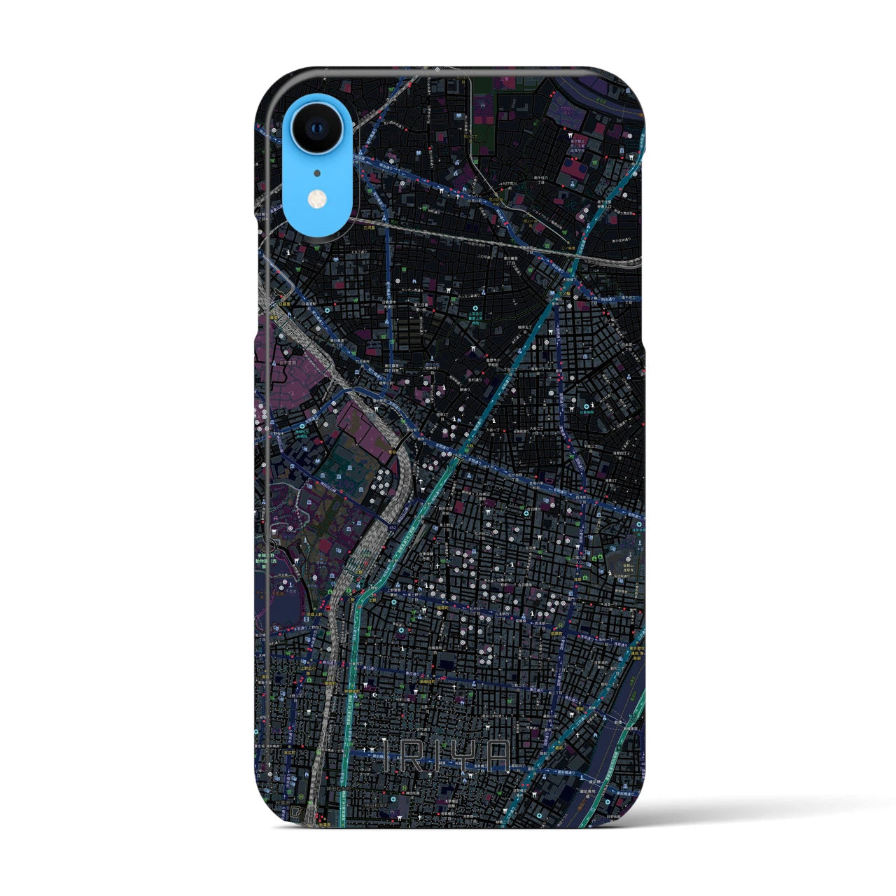 【入谷(東京都)】地図柄iPhoneケース(バックカバータイプ)