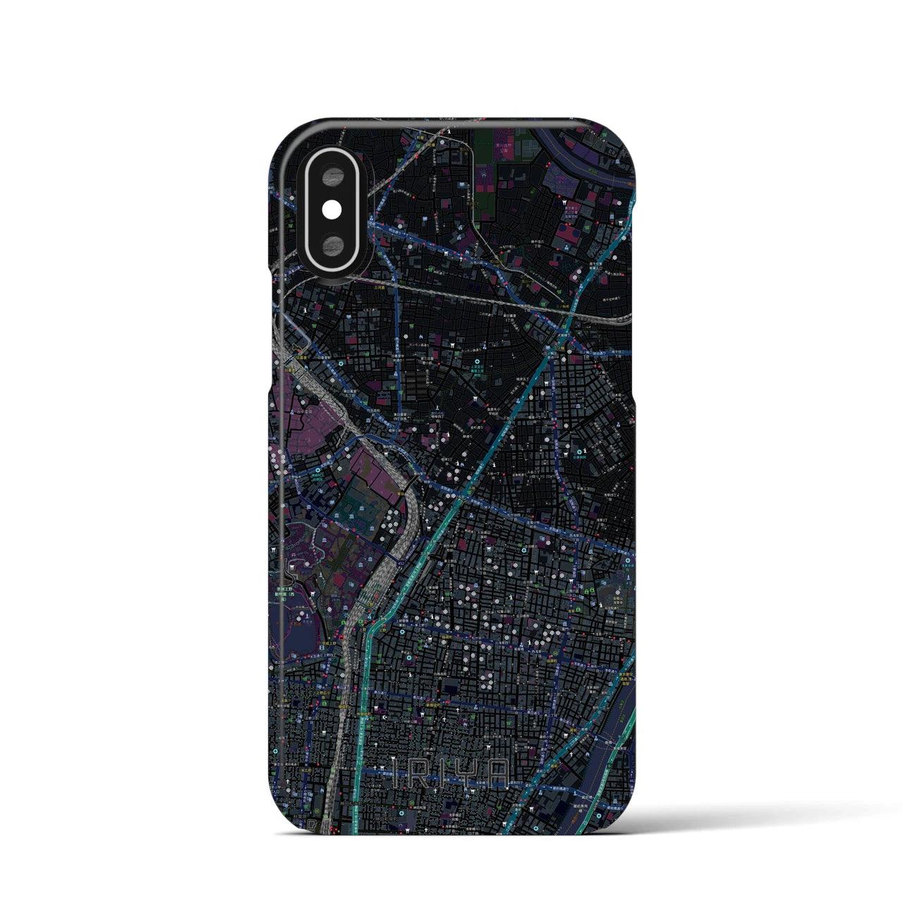 【入谷(東京都)】地図柄iPhoneケース(バックカバータイプ)
