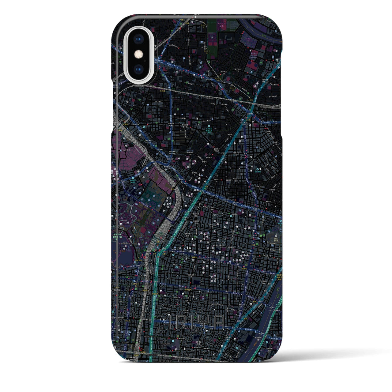 【入谷(東京都)】地図柄iPhoneケース(バックカバータイプ)