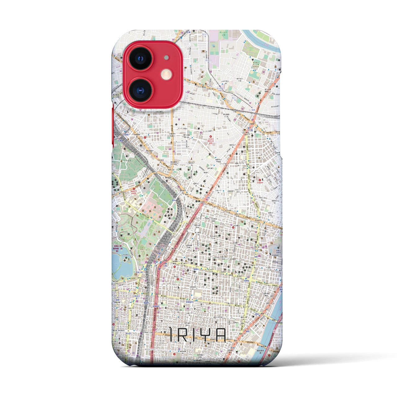 【入谷(東京都)】地図柄iPhoneケース(バックカバータイプ)