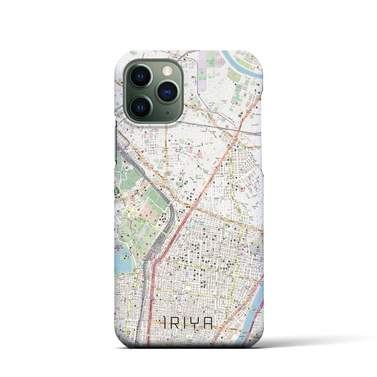 【入谷(東京都)】地図柄iPhoneケース(バックカバータイプ)