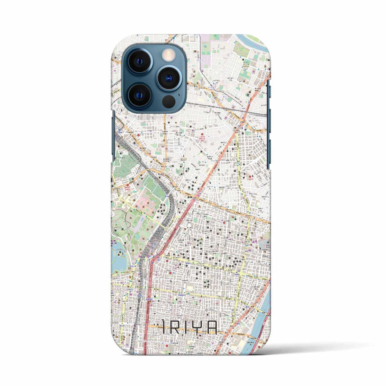 【入谷(東京都)】地図柄iPhoneケース(バックカバータイプ)