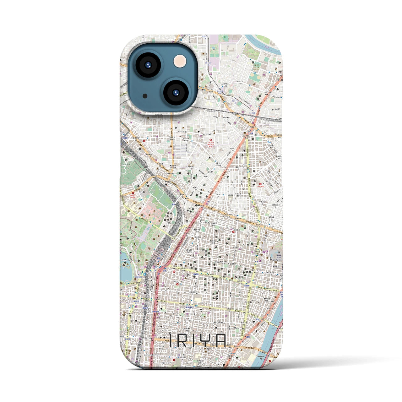 【入谷(東京都)】地図柄iPhoneケース(バックカバータイプ)