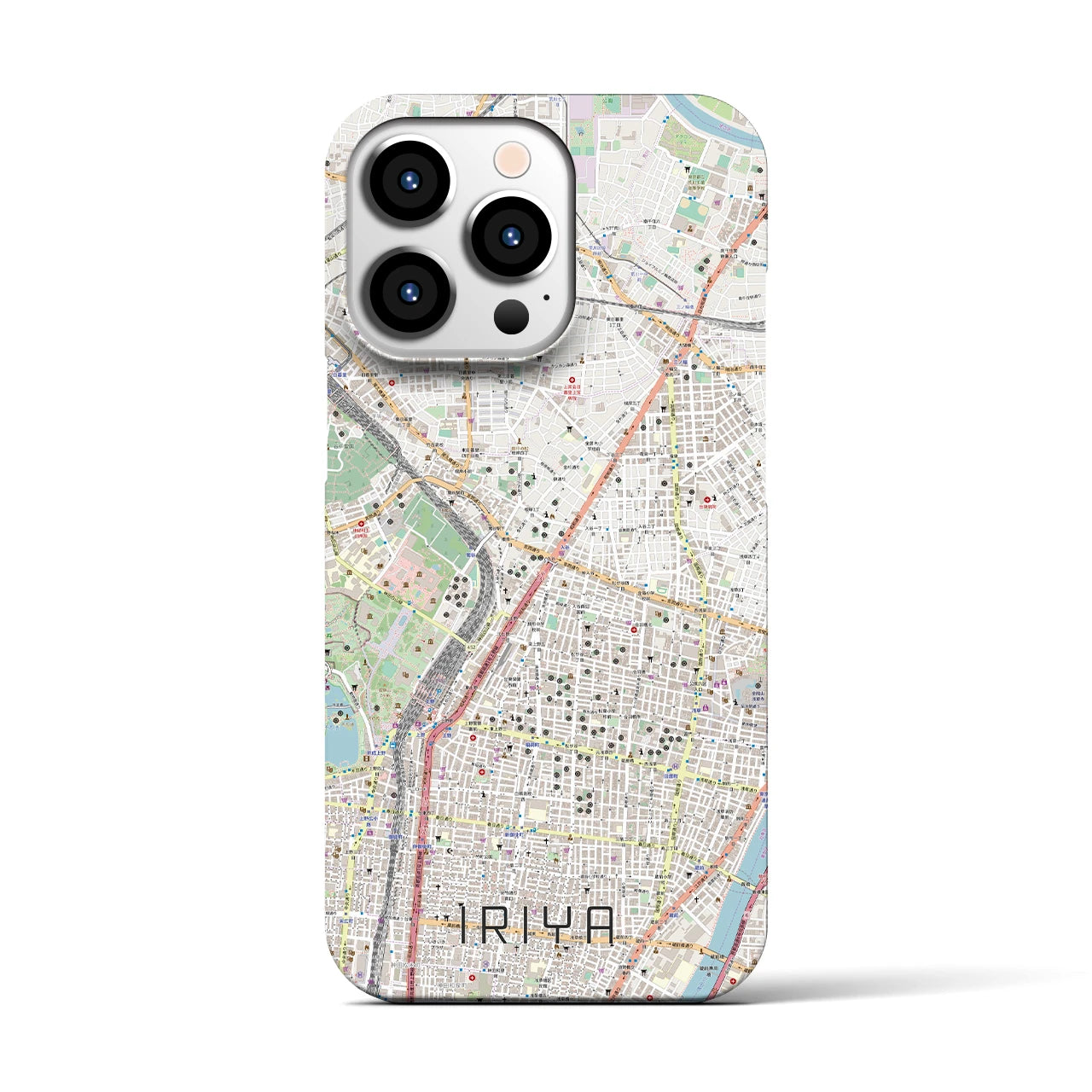 【入谷(東京都)】地図柄iPhoneケース(バックカバータイプ)