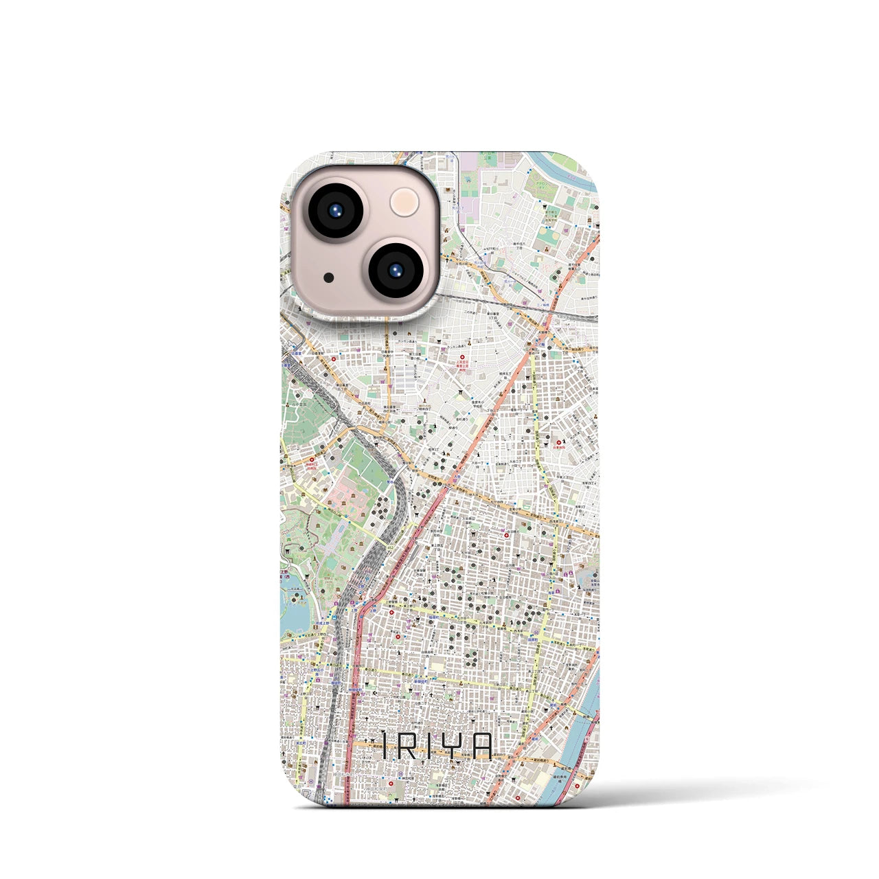 【入谷(東京都)】地図柄iPhoneケース(バックカバータイプ)