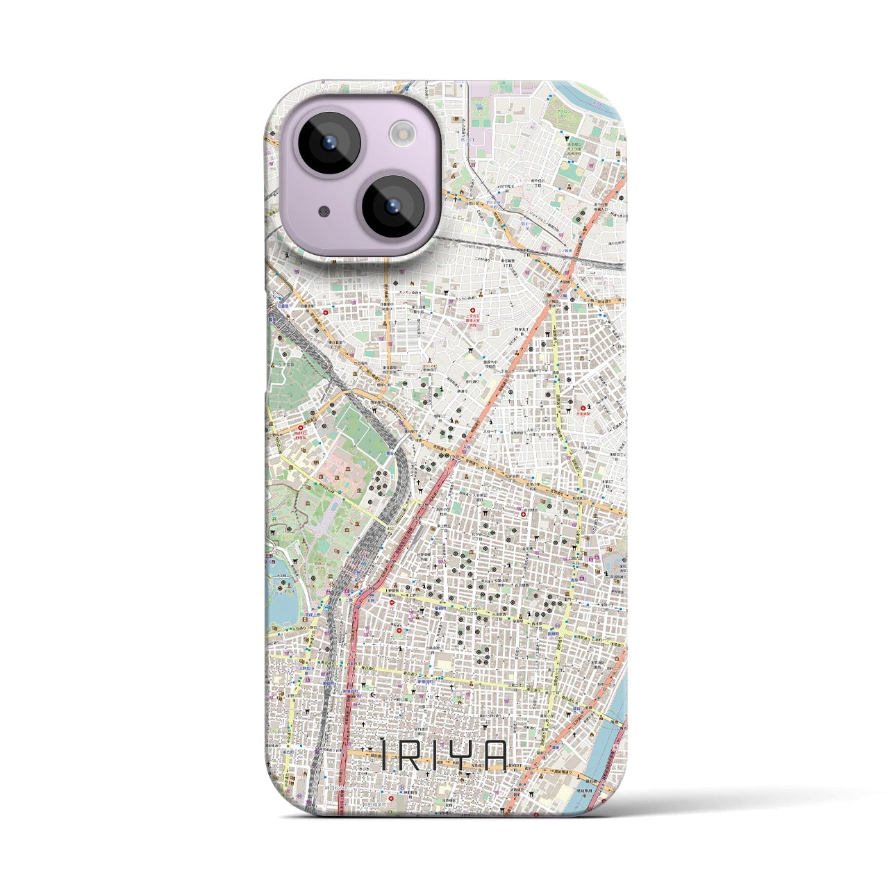 【入谷(東京都)】地図柄iPhoneケース(バックカバータイプ)