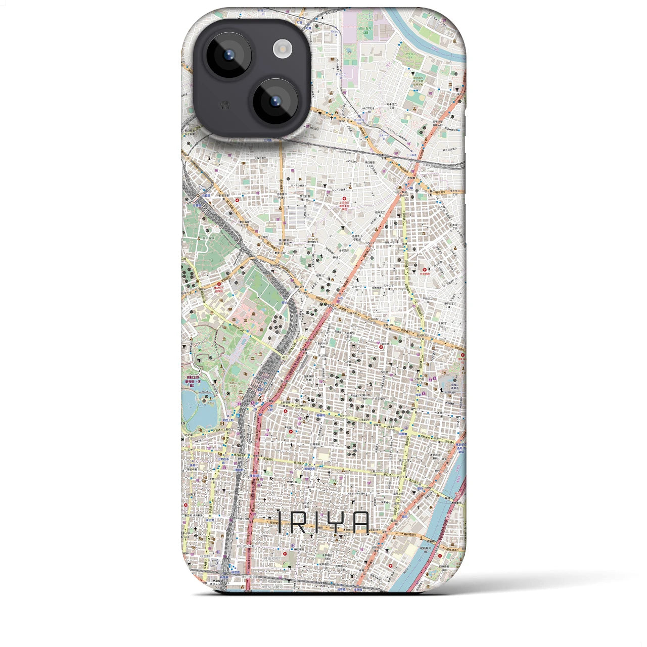 【入谷(東京都)】地図柄iPhoneケース(バックカバータイプ)