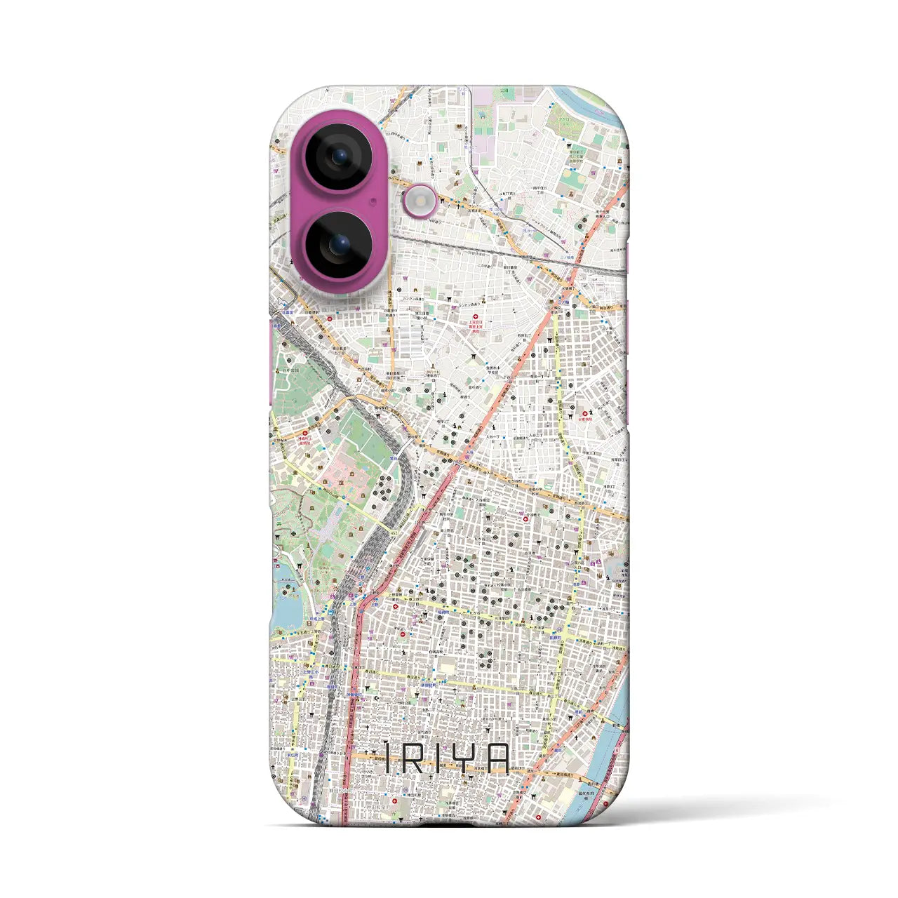 【入谷(東京都)】地図柄iPhoneケース(バックカバータイプ)