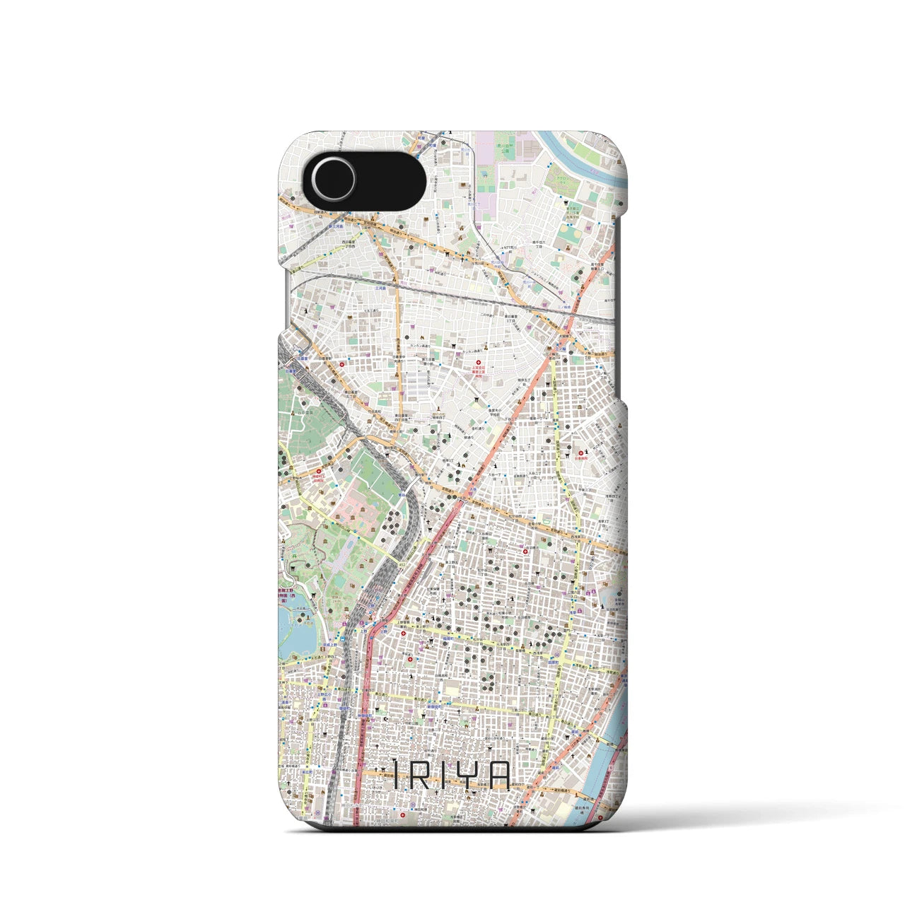 【入谷(東京都)】地図柄iPhoneケース(バックカバータイプ)