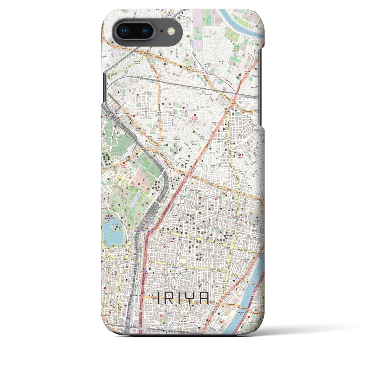 【入谷(東京都)】地図柄iPhoneケース(バックカバータイプ)
