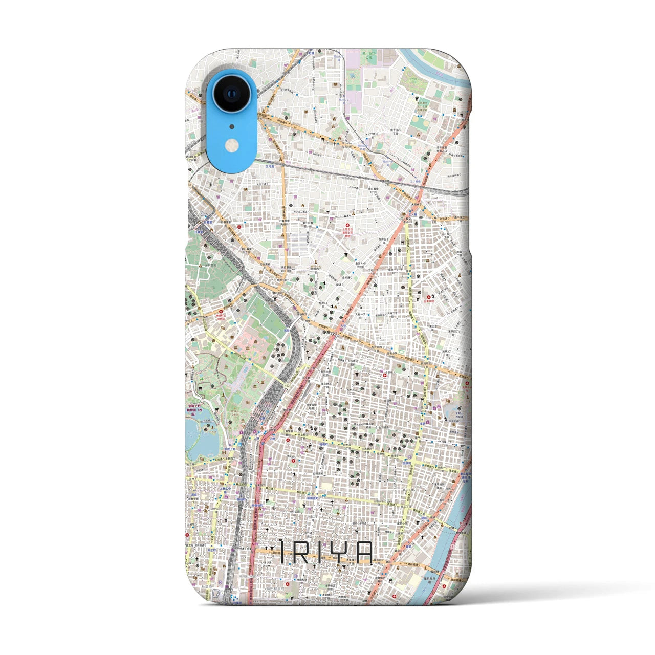【入谷(東京都)】地図柄iPhoneケース(バックカバータイプ)