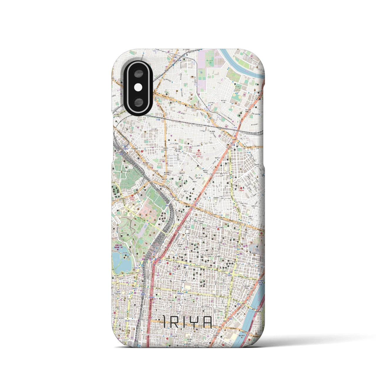 【入谷(東京都)】地図柄iPhoneケース(バックカバータイプ)