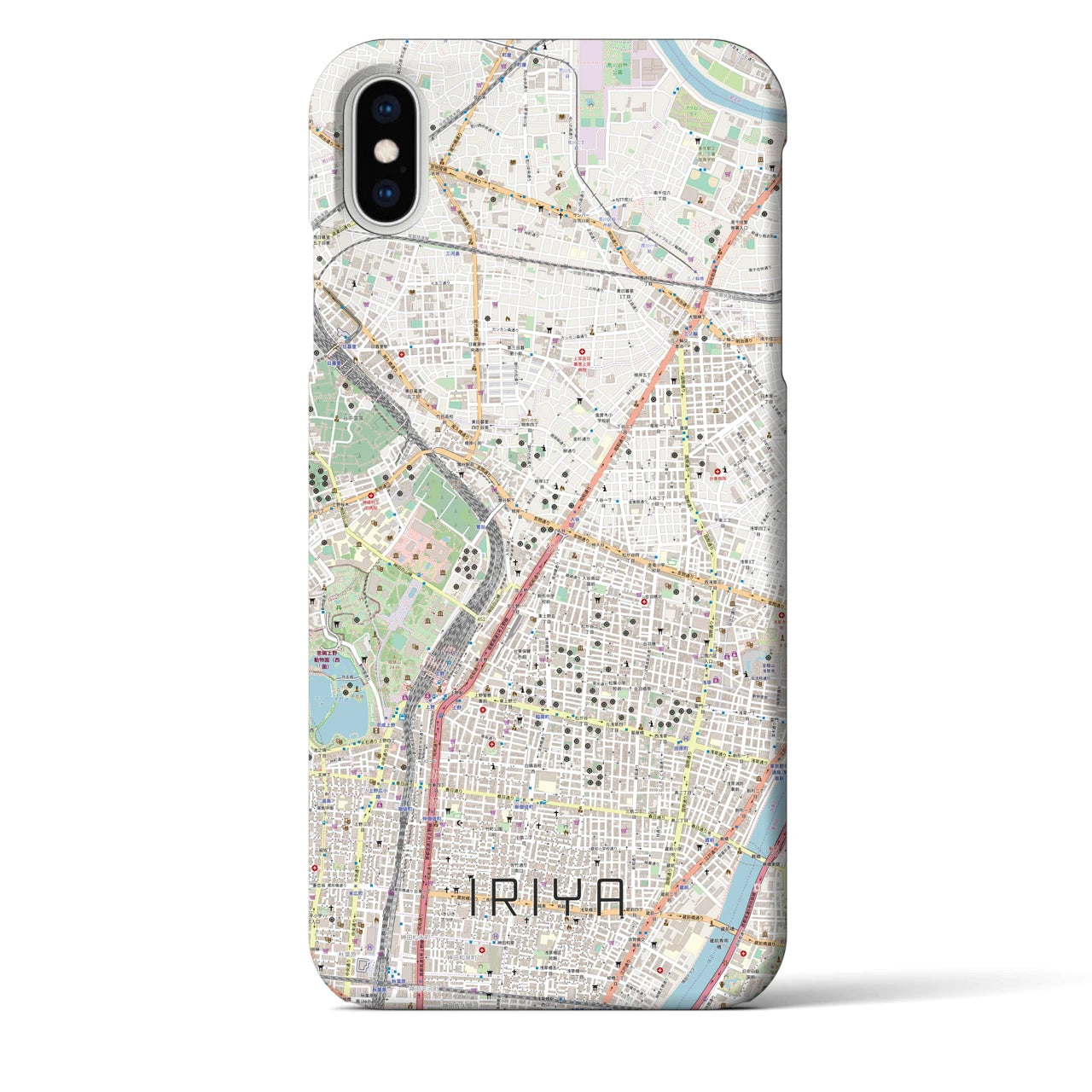 【入谷(東京都)】地図柄iPhoneケース(バックカバータイプ)
