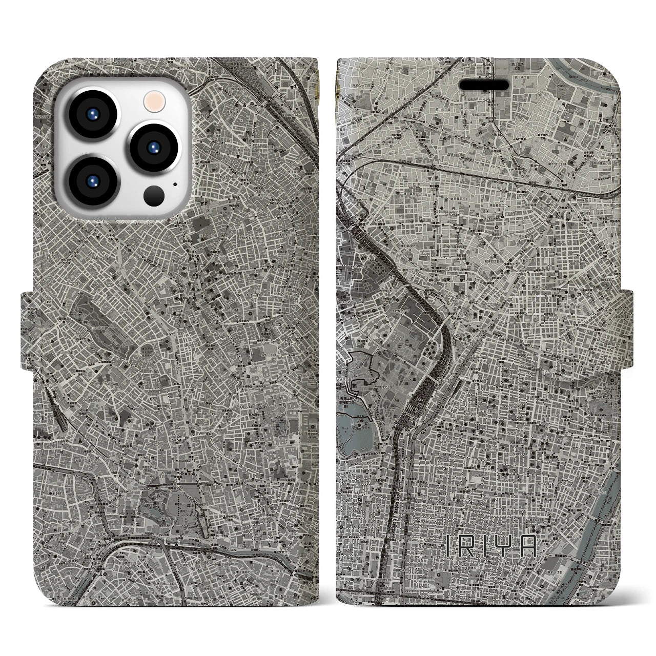 【入谷(東京都)】地図柄iPhoneケース(手帳タイプ)