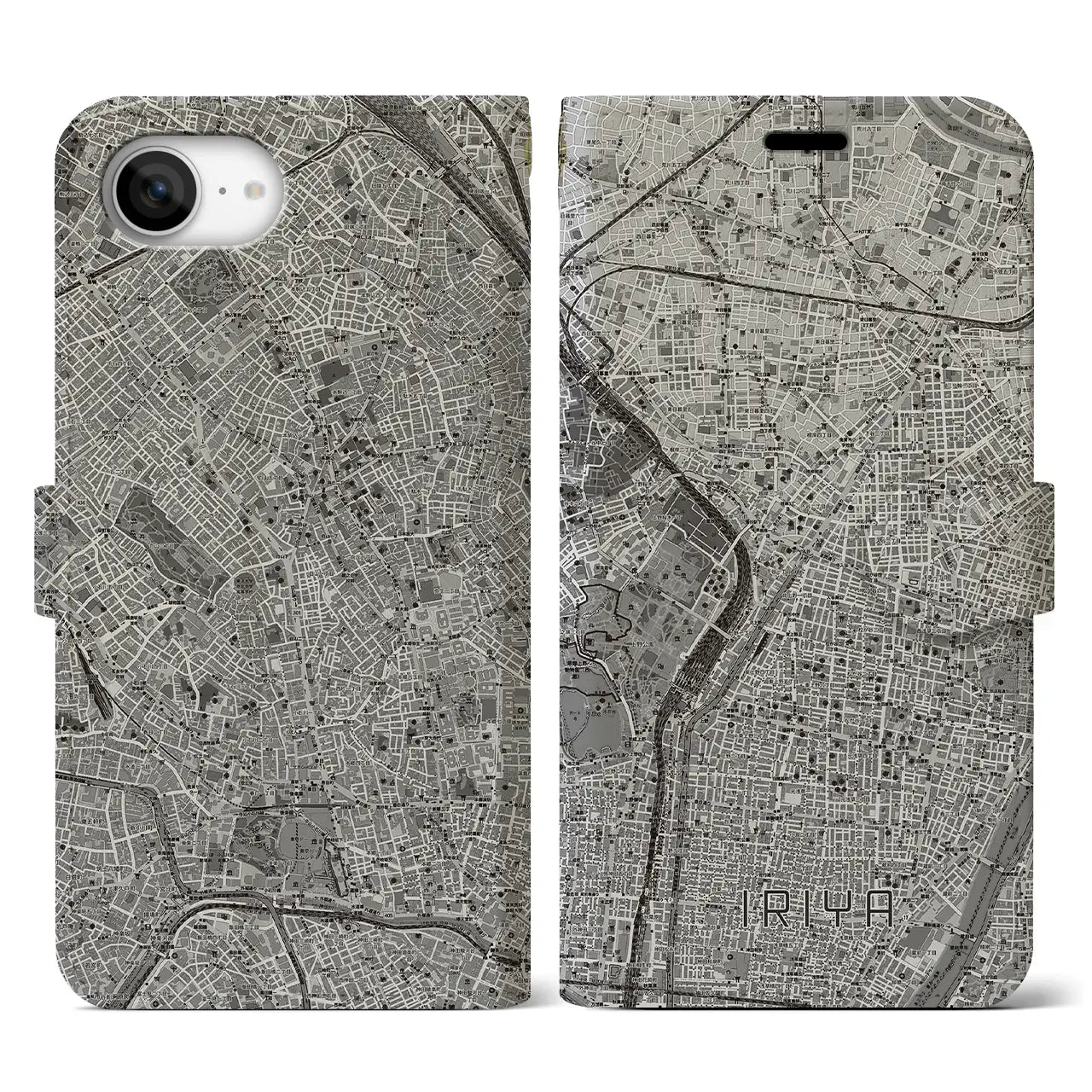 【入谷(東京都)】地図柄iPhoneケース(手帳タイプ)