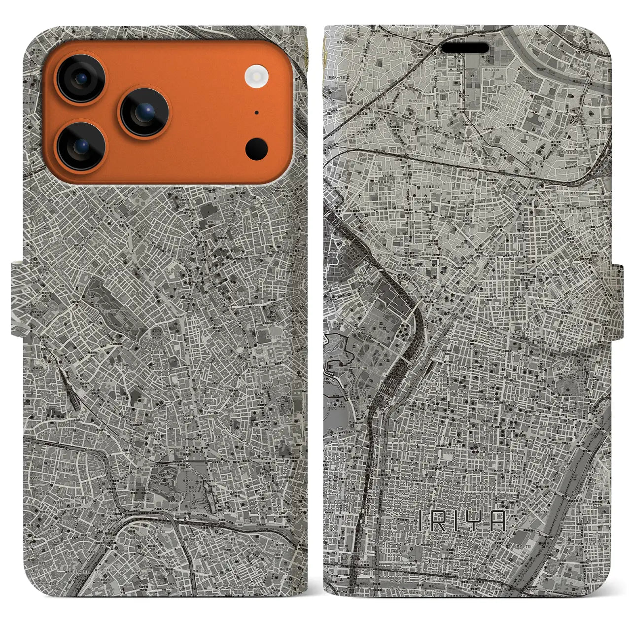 【入谷(東京都)】地図柄iPhoneケース(手帳タイプ)