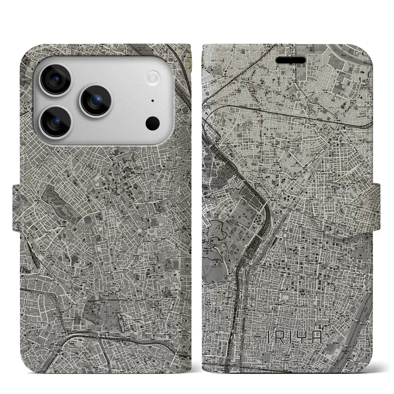 【入谷(東京都)】地図柄iPhoneケース(手帳タイプ)