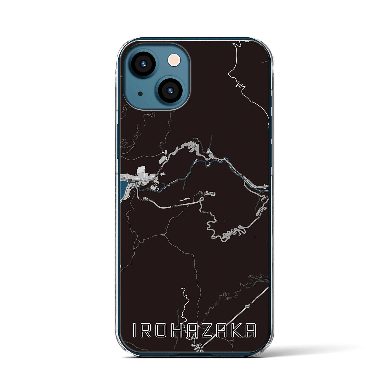 【いろは坂(栃木県)】地図柄iPhoneケース(クリアタイプ)
