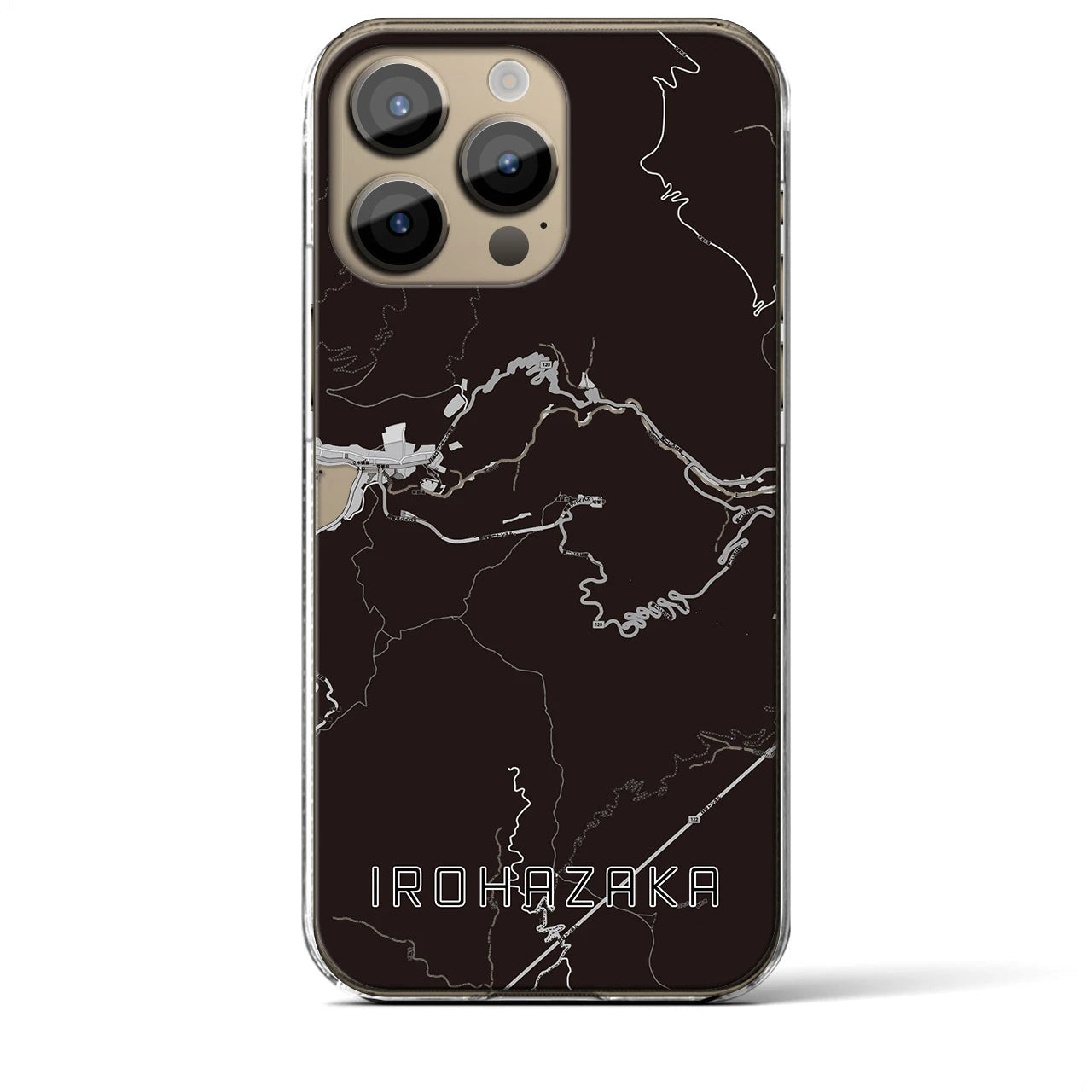 【いろは坂(栃木県)】地図柄iPhoneケース(クリアタイプ)