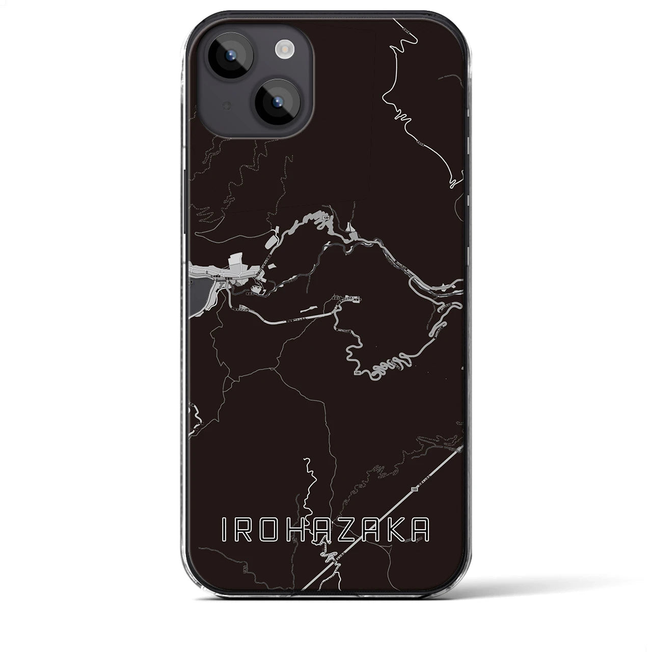 【いろは坂(栃木県)】地図柄iPhoneケース(クリアタイプ)