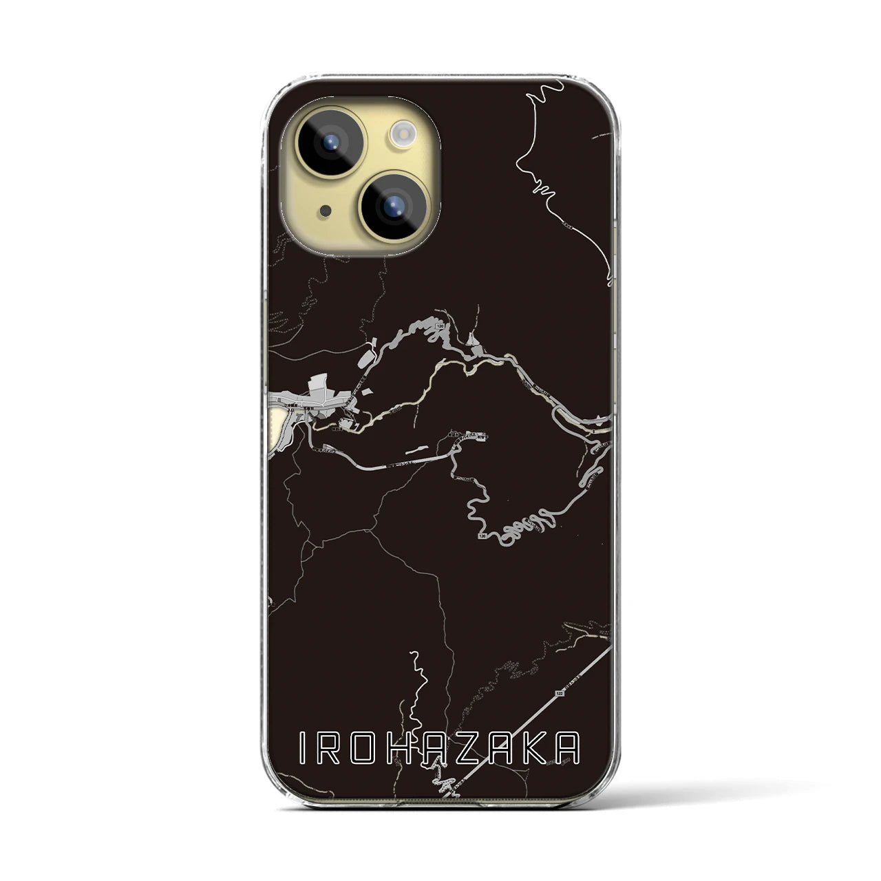【いろは坂(栃木県)】地図柄iPhoneケース(クリアタイプ)