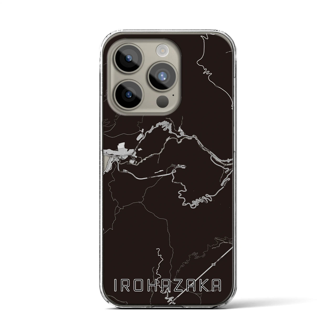【いろは坂(栃木県)】地図柄iPhoneケース(クリアタイプ)