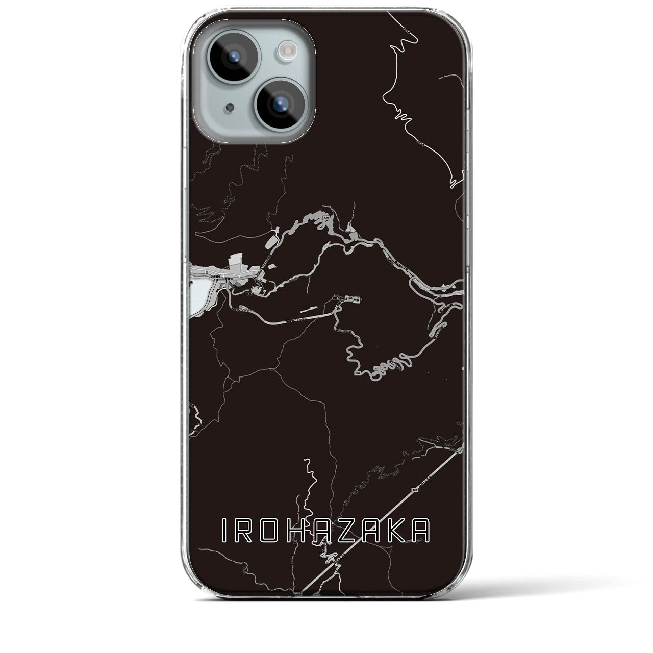 【いろは坂(栃木県)】地図柄iPhoneケース(クリアタイプ)